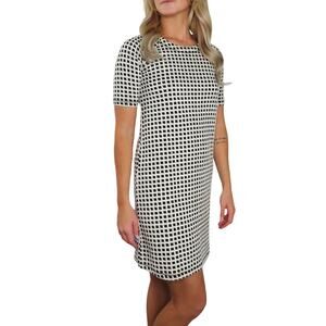 Anthro Lila Rose Black & White Square Block Checkered Dress XS